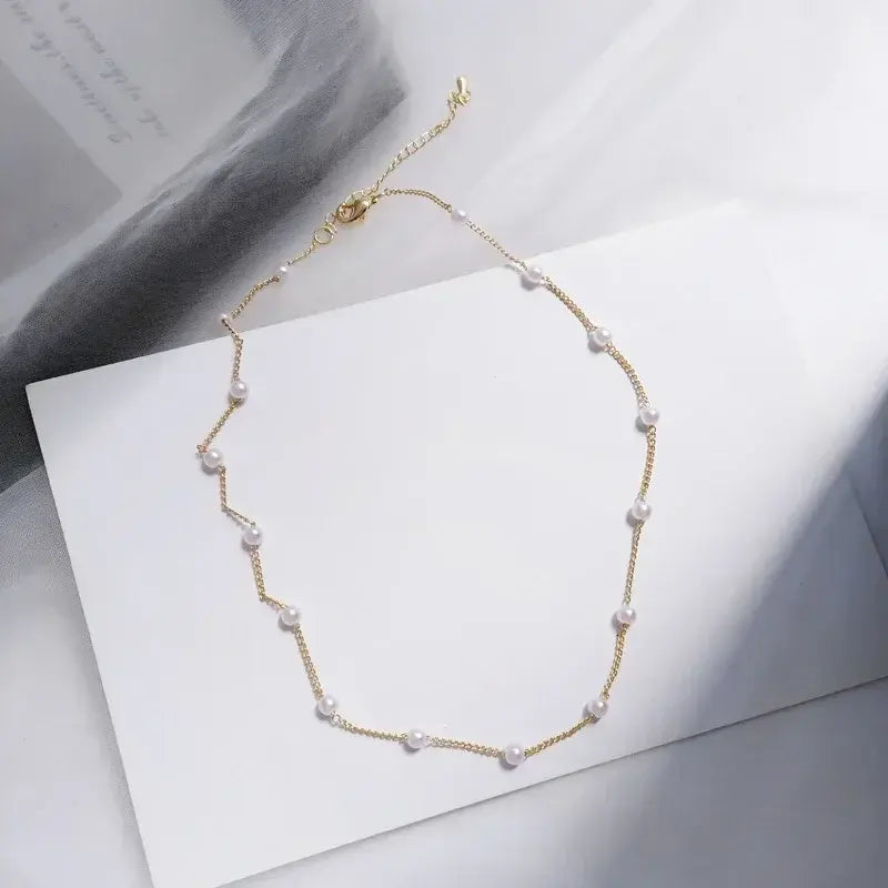 Gold Pearl Elegance Necklace